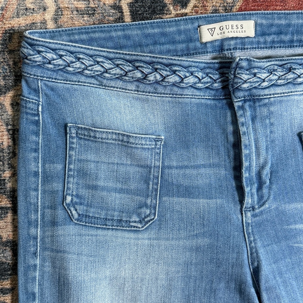 GUESS Braided Waist Flare Jeans Size 29 - Picture 2 of 12